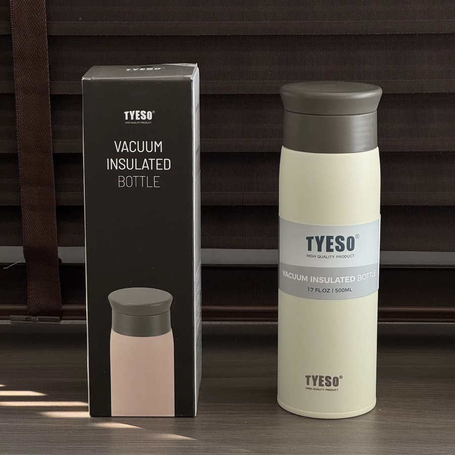Tyeso Thermoskanne aus Edelstahl in Beige mit 500 ml Volumen und mattem Design - Bild 2