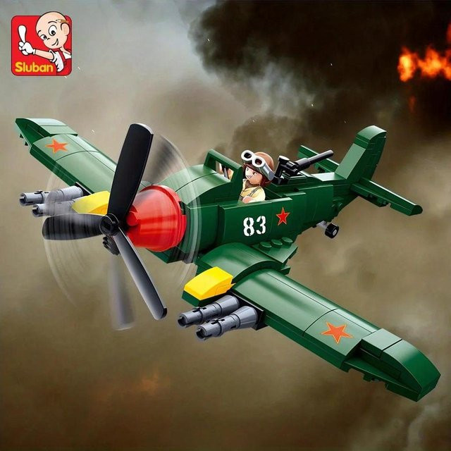 Sluban Il Militärisches Angriffsflugzeug, Miniatur Baustein, 170-teiliges Set, ab 6 Jahren - Bild 1
