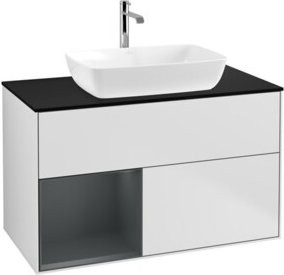 V&B Waschtischunterschrank Finion 100 Wandbeleuchtung in Weiß lackiert, B/T/H: 100 x 50,1 x 50,1 cm - Bild 1