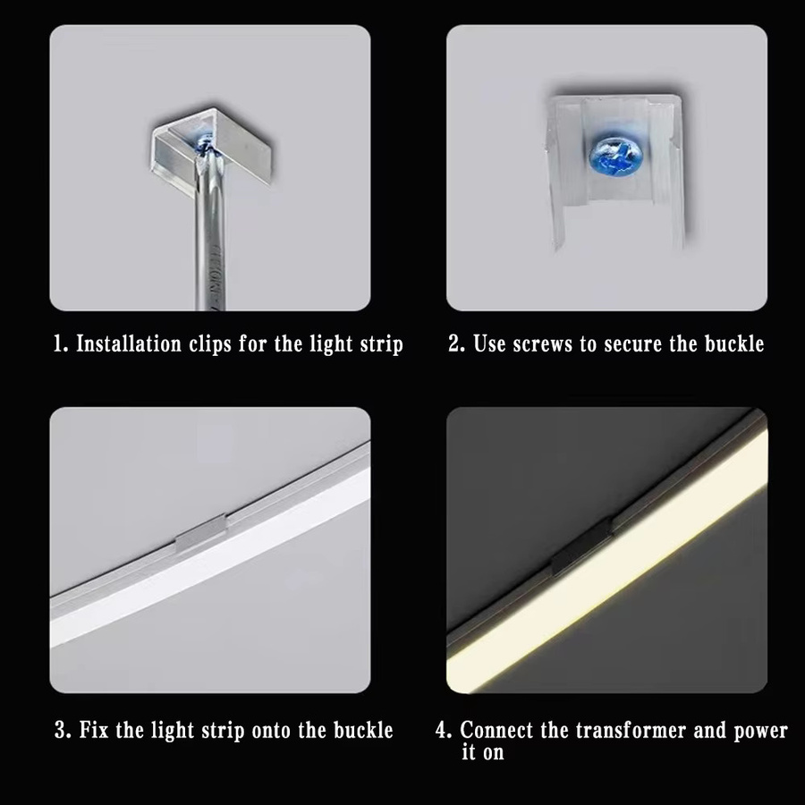 YSRSAI LED Neon Rohr Halter Clips aus Aluminium und Silikon in Silber für WS2811 WS2812B Streifen Licht - Bild 6