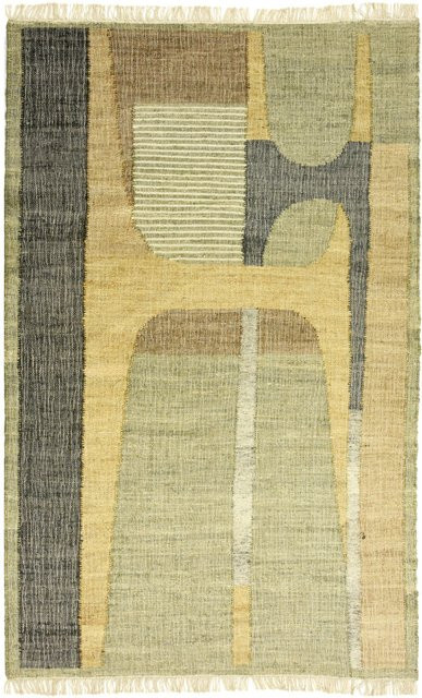 Teppich KELIM VERDA Tidwell, moderner Flachgewebe-Kilim aus Jute und Baumwolle, rechteckig, Multicolour, B/T: 170 x 110 cm - Bild 1