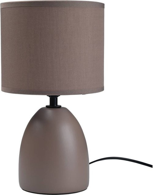 POCOline Tischleuchte Kushi aus Keramik in Taupe mit E14 Fassung, B/H/T: 15 x 27 x 15 cm - Bild 1