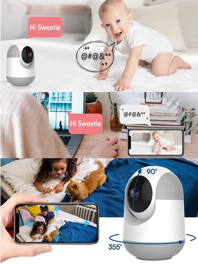 XVIM 3MP PTZ IP-Kamera mit 1080P Auflösung, kabellose WLAN-Überwachungskamera in Weiß mit automatischer Personenverfolgung für Heimsicherheit, Baby- und Haustier-Monitor - Bild 6