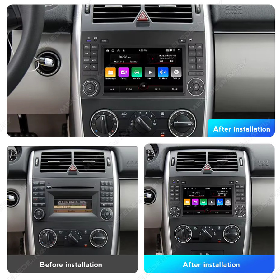 MEKEDE Android 15 Autoradio mit Carplay und Bluetooth in Schwarz für Mercedes Sprinter Benz B200 Vito W639 Viano B-Klasse W169 W245 W209 Zentrales Multimedia-Gerät - Bild 2