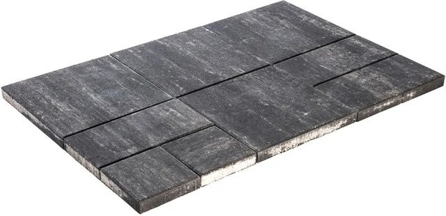 Diephaus Pflaster Via Mento Mehrformat in Quarzit, Farbe Grau/Beige, H: 4 cm - Bild 1