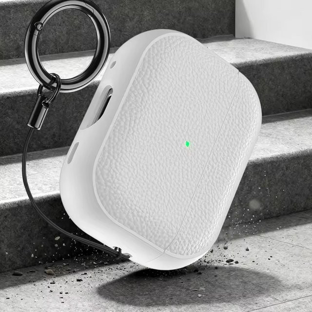 Apple Capa Schutzhülle für AirPods Pro 3 aus weichem TPU-Leder in Blau mit Trageband - Bild 1