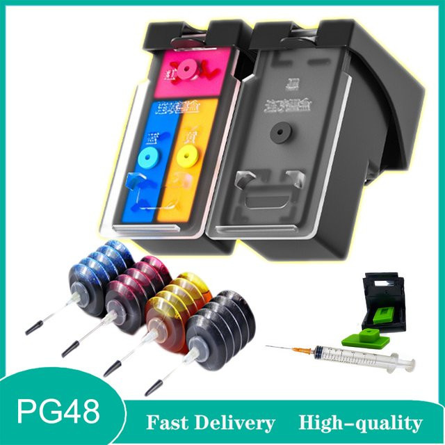 Vilaxh Tintenpatronen-Set für Canon PIXMA, Schwarz und Multicolor, kompatibel mit PG48 und CL58, passend für E408, E418, E468, E478, E488, E4280, E3480 und E4580 - Bild 1