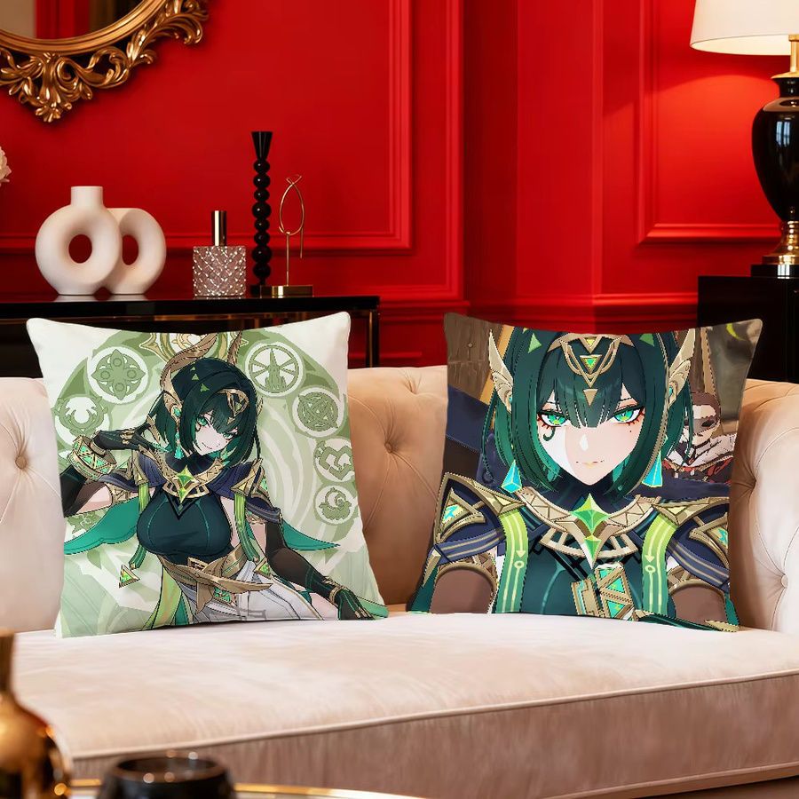 nefer Genshin Impact Fanart Kissenbezug mit Grafikdesign, quadratisch, Mehrfarbig, Breite: 30 cm, Höhe: 30 cm - Bild 4