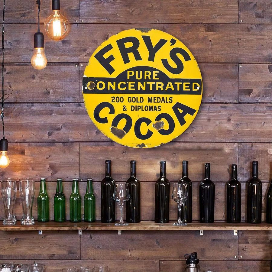 Vintage Fry'S Pure Concentrated Cocoa Aluminium-Wanddekoration, rund, Durchmesser: 19,99 cm - Bild 5