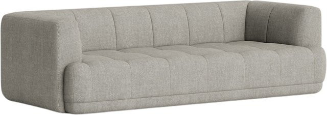 HAY Quilton 3-Sitzer Sofa in Grau mit gesteppter Polsterung und Schaumstofffüllung - Bild 1