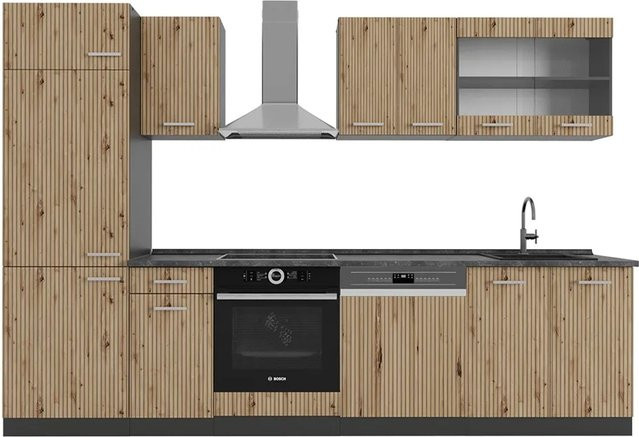 Vicco R-Line Küchenzeile Artisan Eiche und Anthrazit, Breite: 300 cm - Bild 1