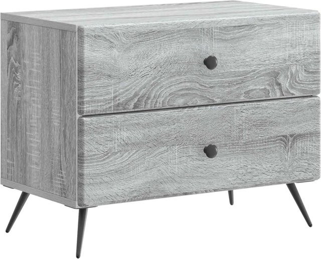vidaXL Nachttisch in Grau Sonoma aus Holzwerkstoff, B/T/H: 62 x 34,5 x 47,5 cm - Bild 1