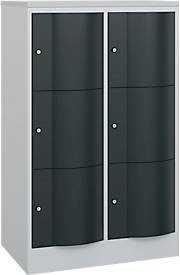 C+P Schließfachschrank Resisto mit 2 Abteilen und 6 Fächern, Lichtgrau/Anthrazitgrau, B/T/H: 77,2 x 54,0 x 125,5 cm - Bild 1