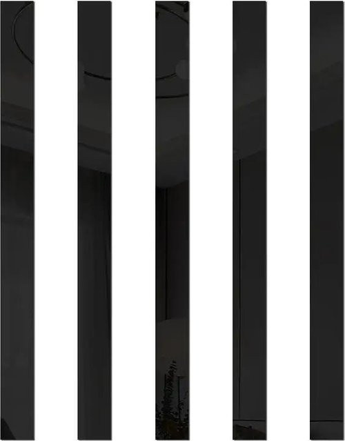 6 Stück Plain Abode Spiegel Dekor Aufkleber aus Acryl, selbstklebend, 3D Streifen Design für Wand und Decke, Farbe: Schwarz, B/H: 1 cm x 100 cm - Bild 1