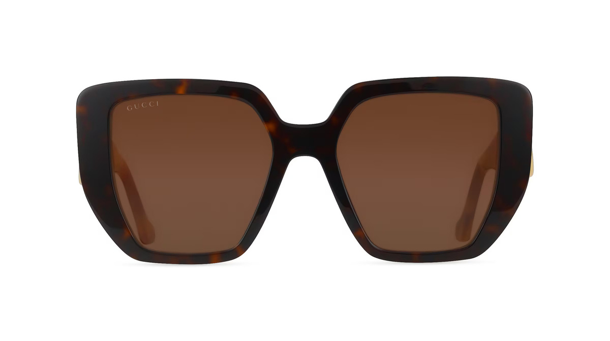 Gucci GG0956S Sonnenbrille Damen, Vollrand, Eckig, Acetat, braun, grau - Bild 1