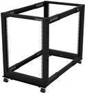 StarTech.com 15U Open Frame Rack Bodenstehend in Schwarz mit 4 Pfosten und verstellbarer Tiefe von 55,88 bis 101,6 cm - Bild 1