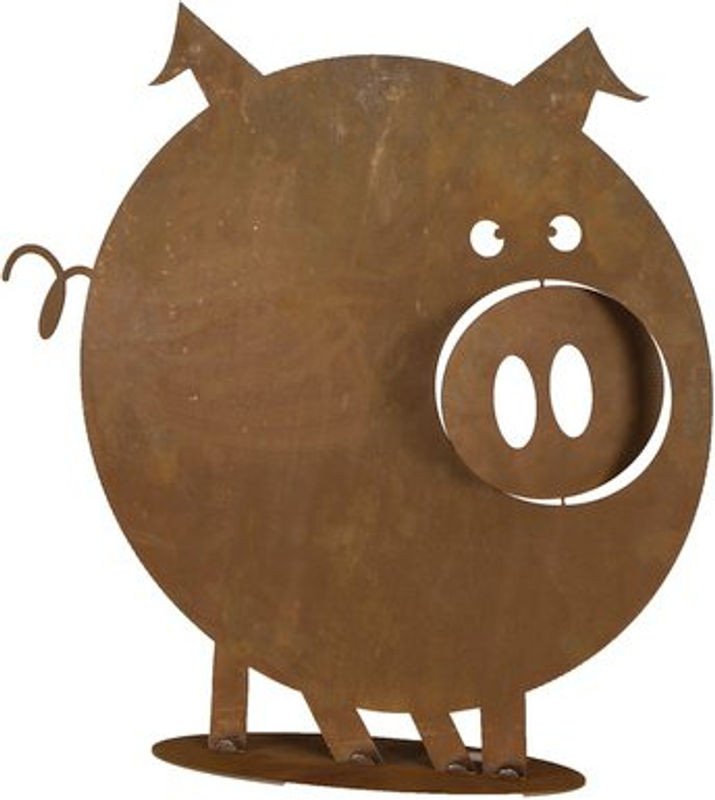 Ferrum Art Design Dekofigur Schwein Gustav aus Metall in Braun - Bild 1