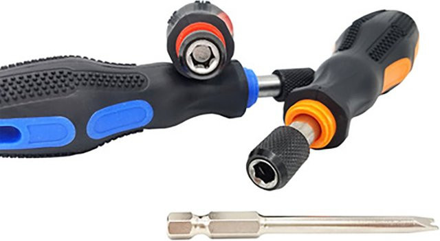 Hi-Spec Ratschenschraubendreher 1/4 Zoll (6,35 mm) mit abnehmbarem rutschfestem Griff in Braun und Multicolour - Bild 1