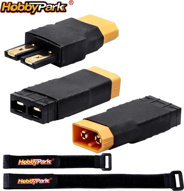 Hobbypark Adapter von Traxxas TRX zu XT60 für RC-Akkuladegeräte in Schwarz - Bild 1