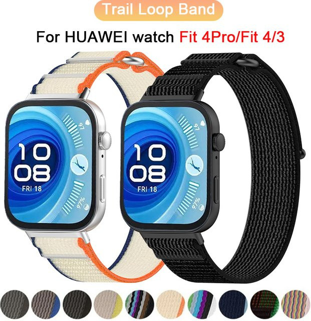 RMUTANE Uhrenarmband Trail Loop, Nylon, Schwarz, für Huawei Watch Fit 4 Pro - Bild 1