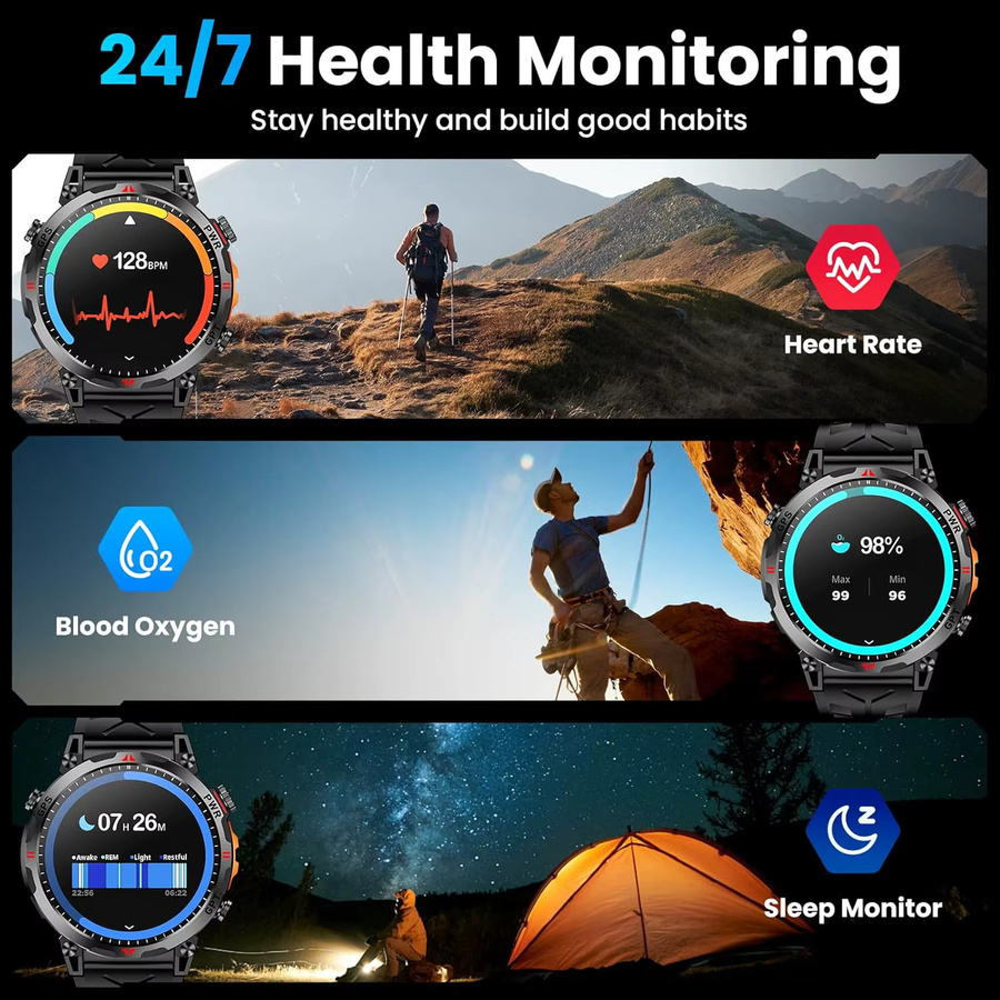 GUHUAVMI Smartwatch, GPS, 10 ATM, Herren - Bild 5