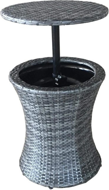 DELUKE Gartentisch YANN Getränkekühler aus Stahl-Kunststoff in Dunkelgrau, B/T/H: 45 x 45 x 85 cm, wetterfester Outdoor-Tisch für Garten und Terrasse - Bild 1