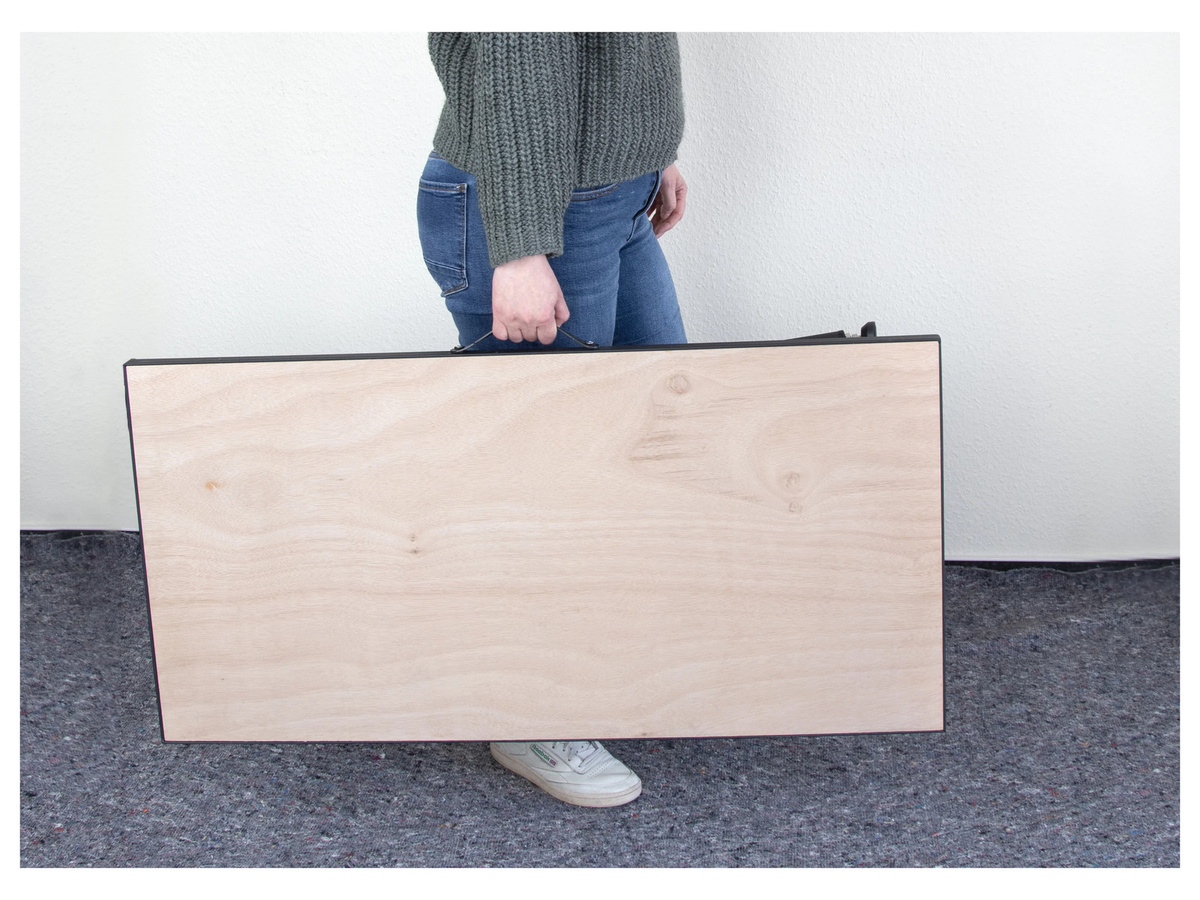 Rikta Klappwerkbank aus Holz und Stahl in Schwarz und Braun, B: 100,5 cm, T: 50,5 cm, H: 85 cm - Bild 2