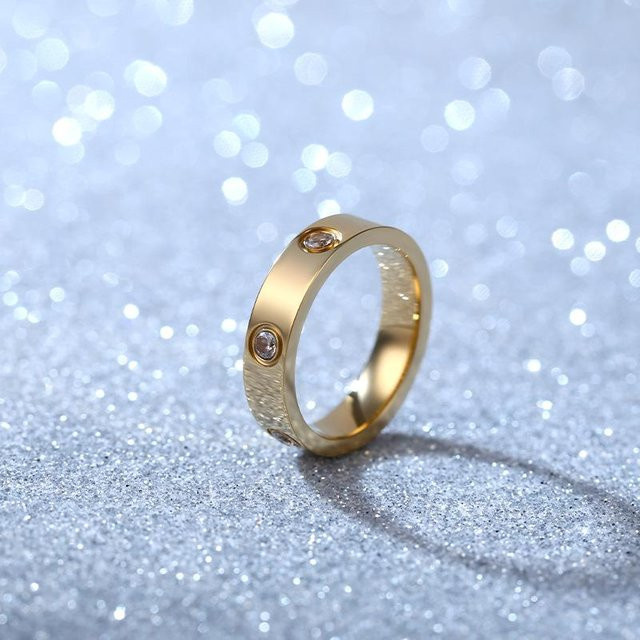 KaiTingu Paarring Edelstahl, Roségold, Zirkonia, Kristall, Unisex - Bild 1