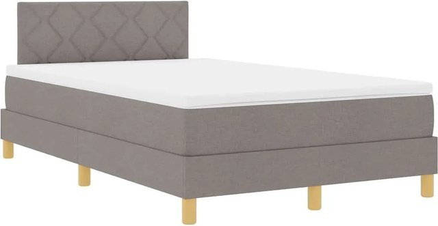 vidaXL Boxspringbett mit Matratze Hybrid-Design in Beige und Grau, B/T/H: 120 x 193 x 280 cm - Bild 1