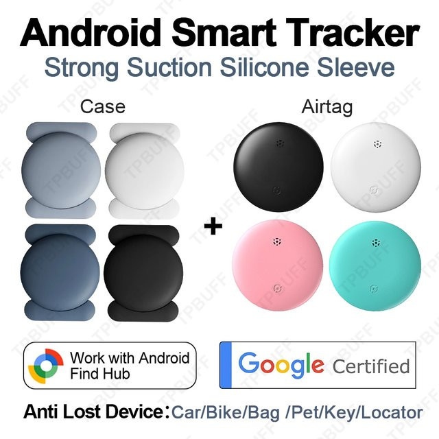 Google GPS Tag Air Tracker für Android in Schwarz mit magnetischem Anti-Verlust-Positionierungsgerät kompatibel mit Google Find My Device - Bild 1
