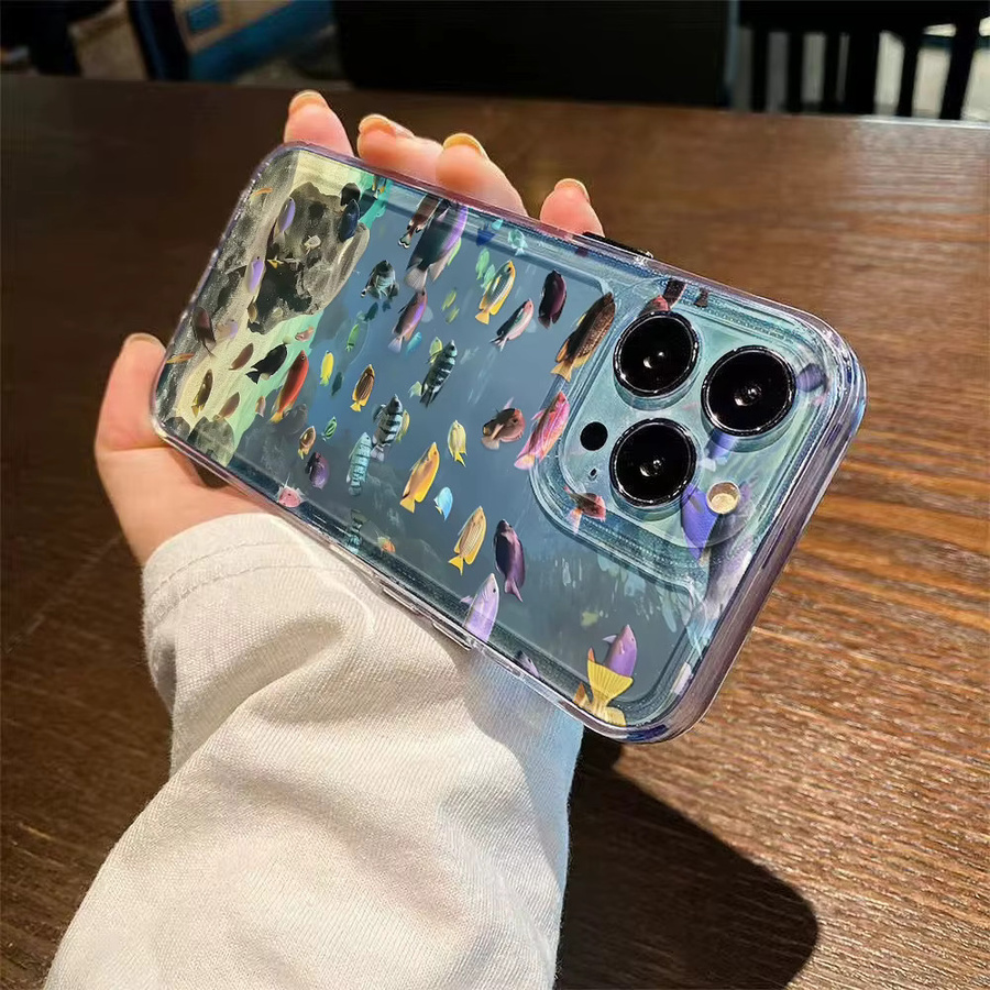 AKABEILA Handyhülle mit transparentem Fisch-Design aus weichem Silikon für iPhone 16 Pro Max, 15 Pro Max, 14, 13, 12 und 11, stoßfeste Silikon-Schutzhülle - Bild 4