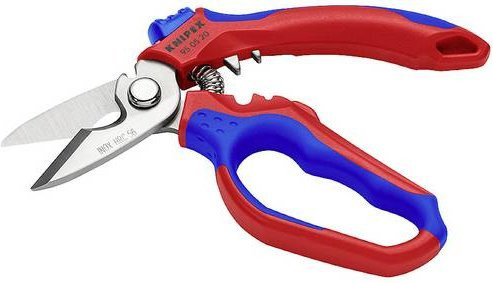 Knipex Gewinkelte Elektrikerschere 95 05 20 SB mit Mehrkomponenten-Hüllen und glasfaserverstärktem Griff, 160 mm - Bild 1