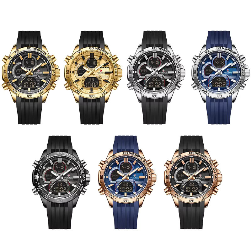FOXBOX Chronograph, Quarz, Gold, Bicolor, Schwarz, Herren - Bild 6