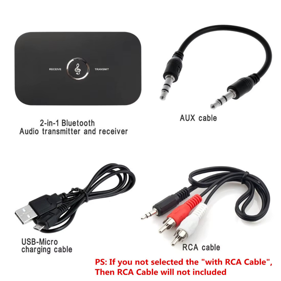 VIKEFON Bluetooth 5.0 Audio Receiver und Sender in Schwarz mit 3,5mm AUX Jack und 300mAh Akku für TV, Auto, PC und Kopfhörer - Bild 4