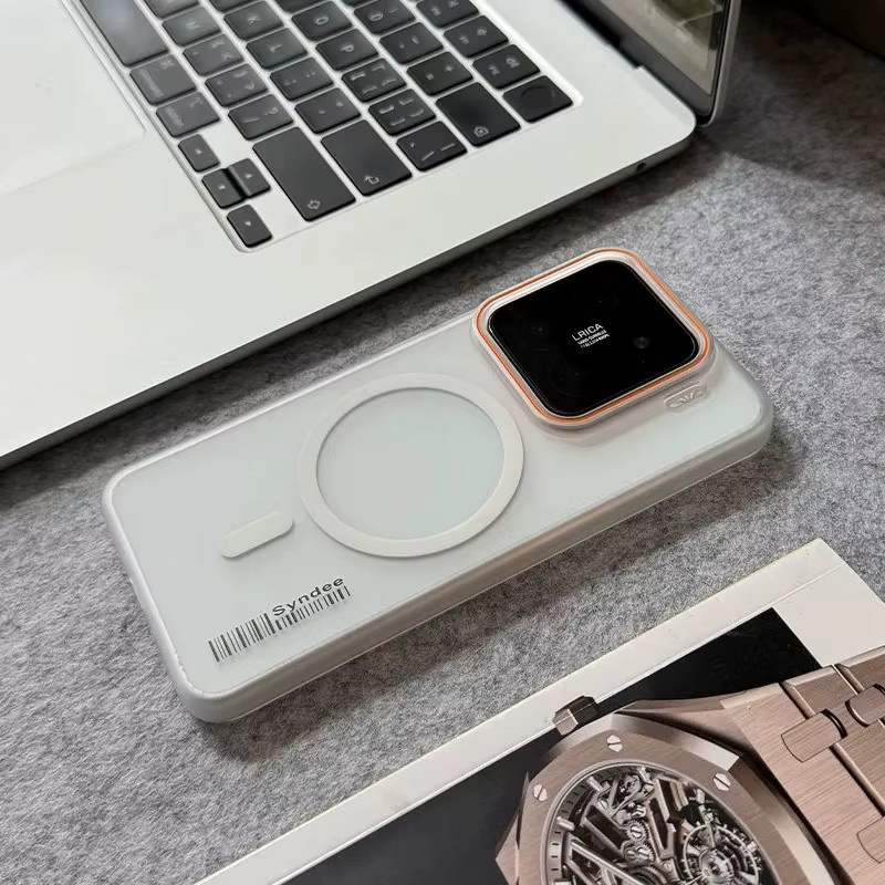 Premium Magnetische Schutzhülle für Xiaomi 17T Pro 15 14 13 Pro Mattiert und Durchscheinend mit Kabellosem Laden in Orange oder Weiß - Bild 1