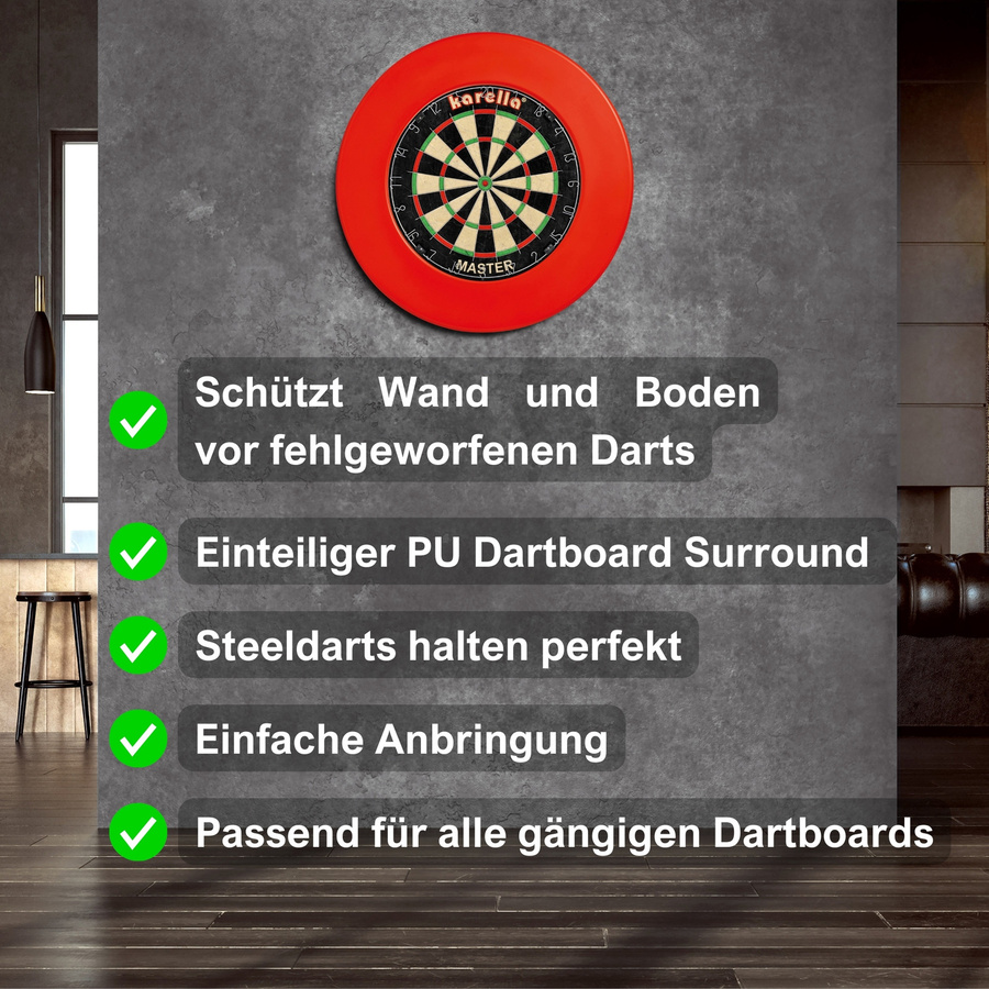Karella PU-Catchring, Auffangring für Dartspiele, rot - Bild 3