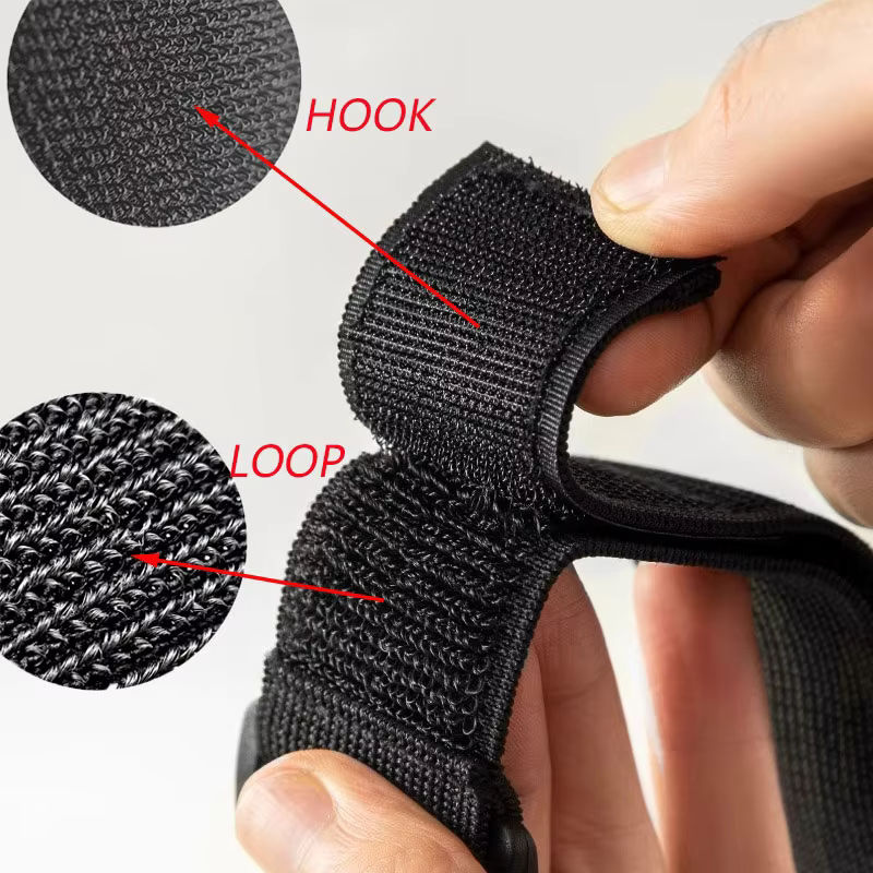 5 Stück elastische Kabelbinder mit Klettverschluss aus Nylon in Schwarz mit umgekehrter Schnalle und Stretch-Verschluss als Kabelwickel-Organizer - Bild 2