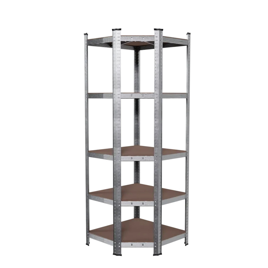 Tronitechnik Eck-Schwerlastregal aus Stahl mit 5 verstellbaren Ablagen, Grau, B/T/H: 70 x 70 x 180 cm - Bild 2