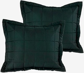 Jotex Kissenhülle Matilda, 2er-Set, Schwarz und Grün, B: 60 cm, H: 50 cm - Bild 1