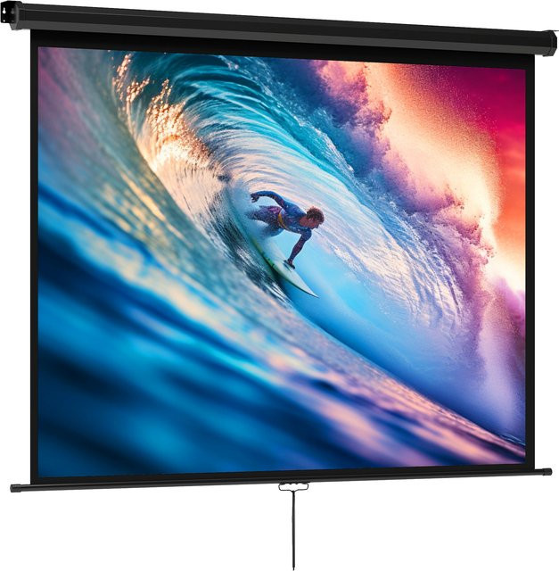 HOMCOM Beamer Leinwand 84 Zoll mit 4:3 Format für Heimkino und Büro, B/H: 171 x 128 cm, Blackout-Effekt, Weiß - Bild 1
