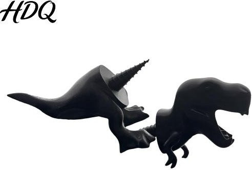 HOMEKA Maiskolbenhalter Dinosaurierhalter in Schwarz aus Kunststoff für Grillpartys - Bild 1
