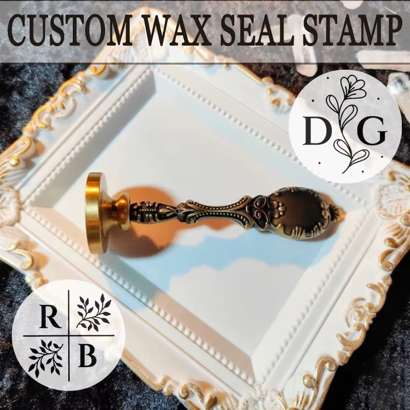 Personalisierter Wachssiegelstempel mit individuellem Anfangsbuchstaben und Logo-Design in Gold, Durchmesser: 2,5 cm, 3 cm oder 4 cm - Bild 2