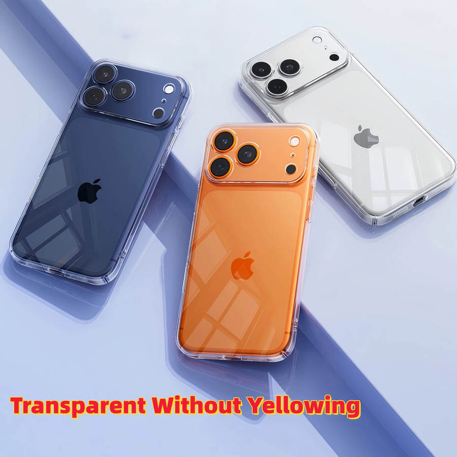 Transparente TPU-Schutzhülle für iPhone 17 Pro Max, iPhone 17 und iPhone 16, ultradünn, stoßfest und vergilbungssicher - Bild 3