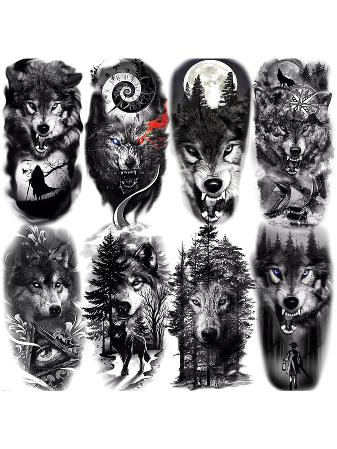 BAOFUL Temporäre Tattoos Coyote Wald Wolf, Unisex - Bild 5