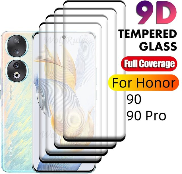 Gehärtete Schutzfolie aus Glas für Honor 90 und Honor 90 Pro, transparent, 9H HD Voll gebogenes Display Schutzfolie - Bild 1