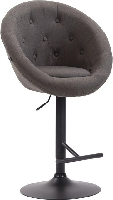 DELUKE Barhocker PENOR Barstuhl aus Stoff in Dunkelgrau und Schwarz, höhenverstellbar, drehbar mit Lehne, B/T/H: 65 x 57 x 107 cm - Bild 1