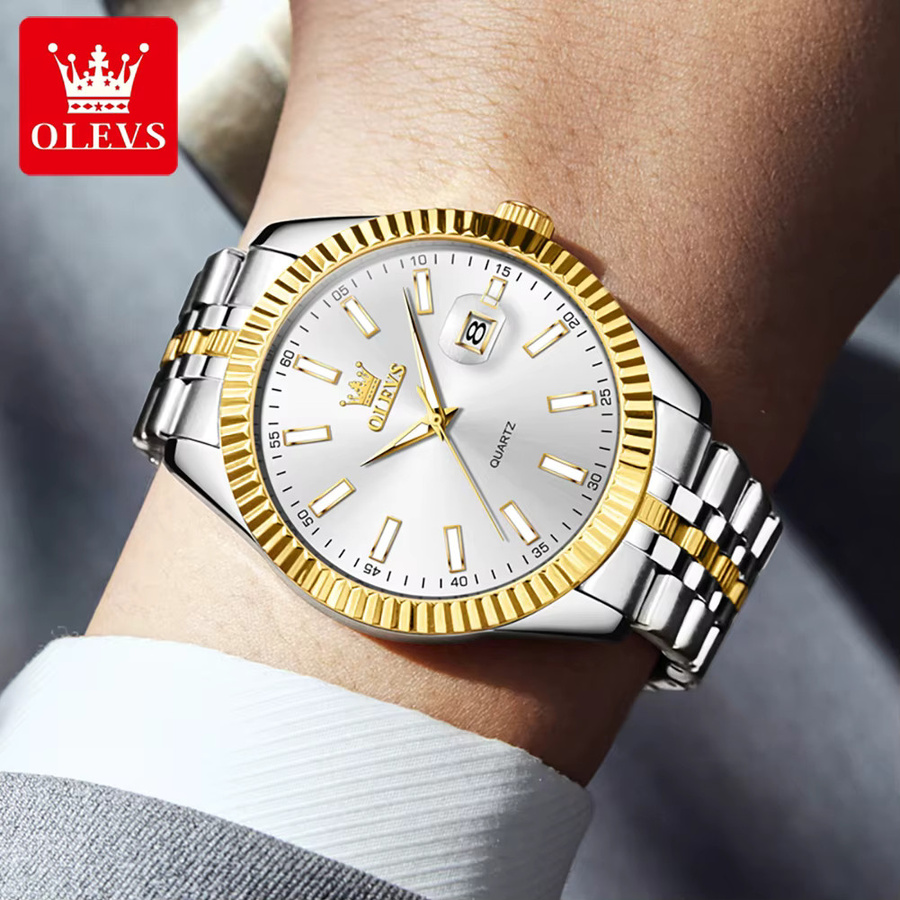 OLEVS Armbanduhr Edelstahl, Quarz, Datum, Herren - Bild 2