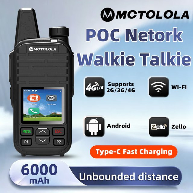 Motorola 4G LTE Zello Tragbares Handfunkgerät in Schwarz mit Android 8.1, WiFi und Bluetooth - Bild 1