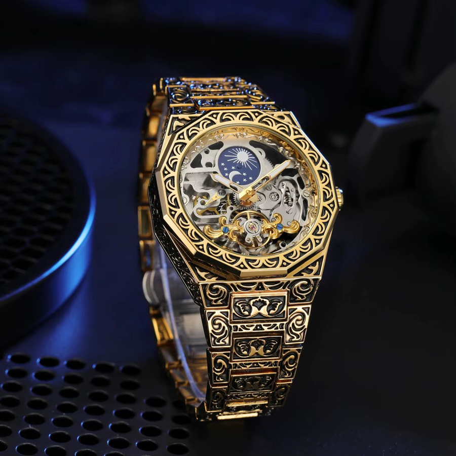 Forsining Armbanduhr, Mechanisch, Gold, Edelstahl, Herren - Bild 2