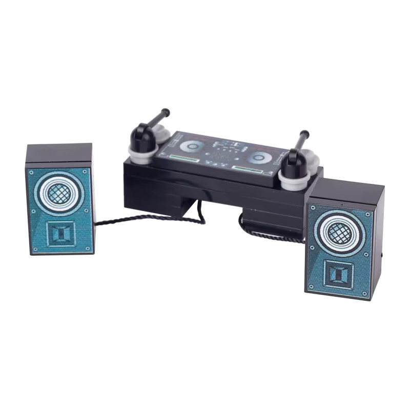 BRICKPANDA MOC City Musik-Baustein-Set, Straßenansicht DJ-Station & Jukebox-Recorder Modellbausatz - Bild 3